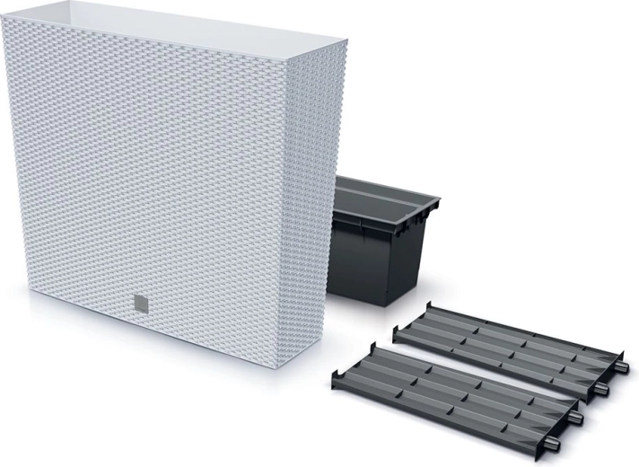 Høj altankasse med indsats Rato Case 77 cm hvid