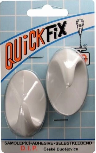 Selvklæbende ovale kroge hvide (2 stk)