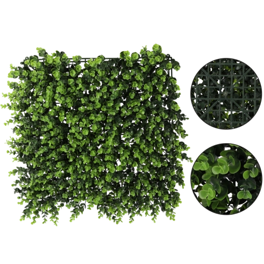 Dekorativt panel af kunstig buksbom 50 × 50 cm