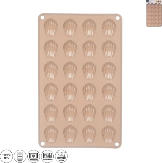 Silikoneform til mini muslinger, 24 stk., beige