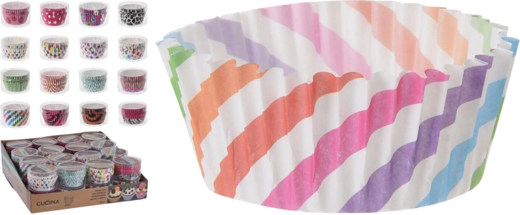 Papirforme til konfekt 5 × 3,5 cm, mix af farver og mønstre (60 stk.)