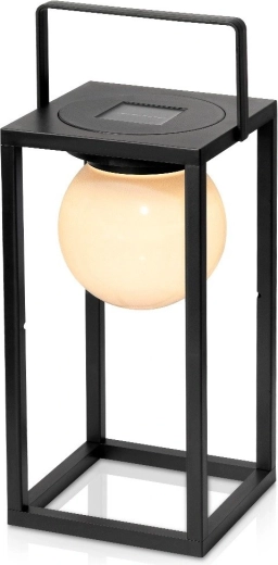 Sort solcelledrevet LED-havelanterne 15 × 15 × 30 cm