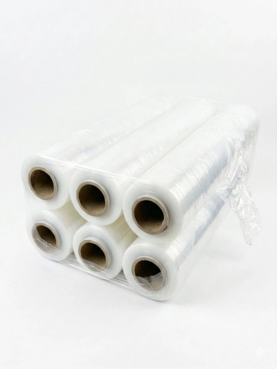 Transparent strækfilm 23 mikron, 6× rulle 1,5 kg