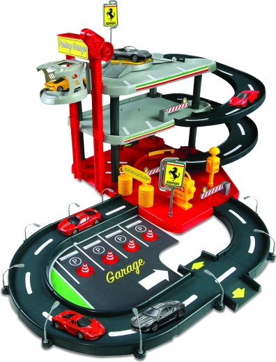 FERRARI Race & Play garage til børn med elevator og bilvask