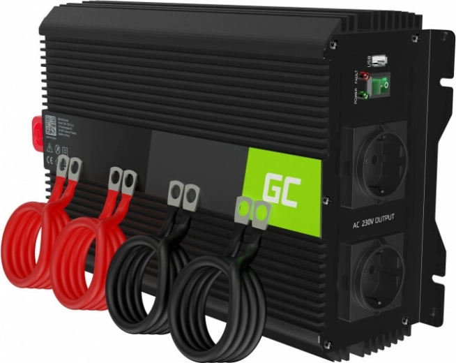 Green Cell INVGC10 bilstrøminverter PRO 12V til 230V, 2000W/4000W
