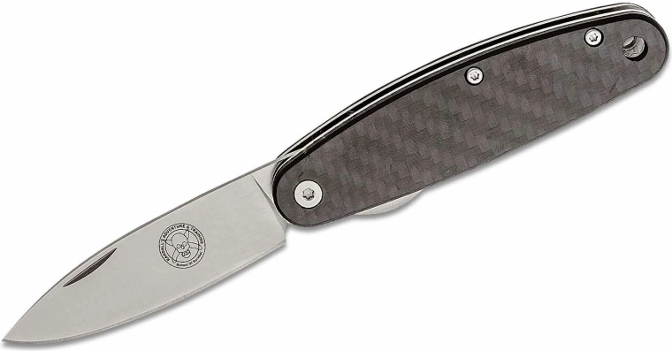 ESEE Churp Carbon lommekniv 6,8 cm, satinfinish klinge, kulfiber