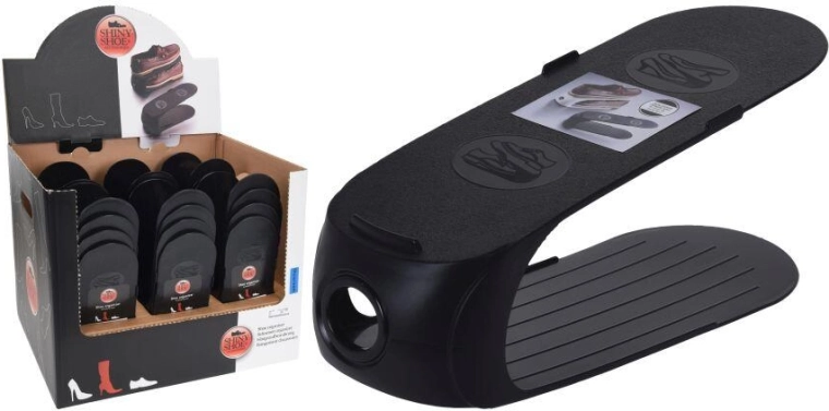 Plastisk skoopbevarer med skridsikker bund, sort