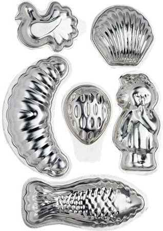 Sæt af udstøbningsforme til julekager, blandede former, 30 stk.