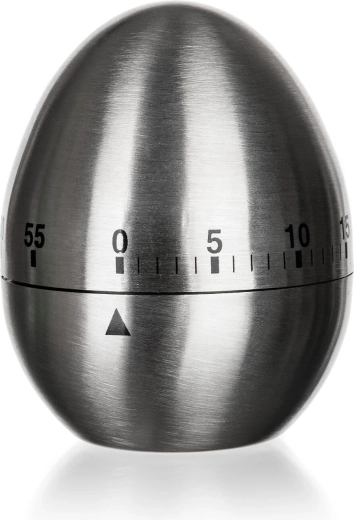 AKCENT køkkenur i rustfrit stål formet som et æg