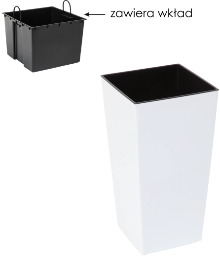 Finezja blomsterpotte med indsats 19 × 19 cm hvid