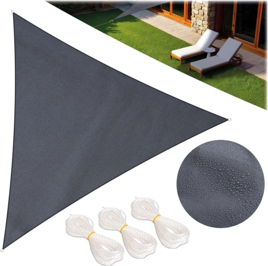 Trekantet solsejl 7 m², grå