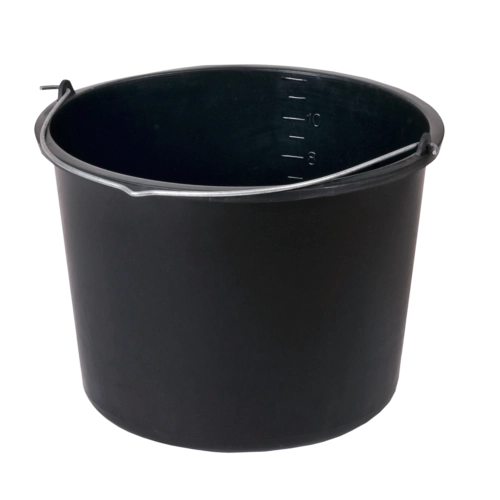 Byggespand 12 l med metalhank og indvendig måleskala