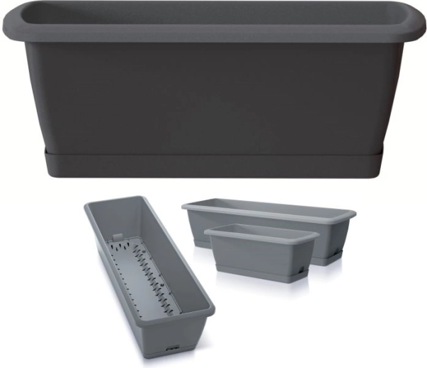 Plantekasse med selvvandingssystem antracit 39,7 cm RESPANA EASYCARE
