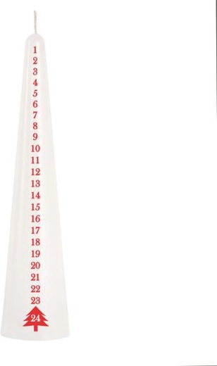 Konisk adventslys hvid 25 cm