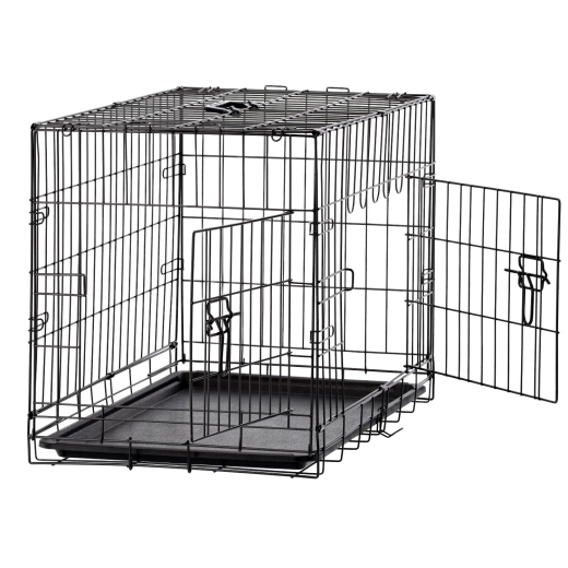Sammenklappeligt metalbur/kennelbur til hund, størrelse L 76 × 45 × 51,5 cm