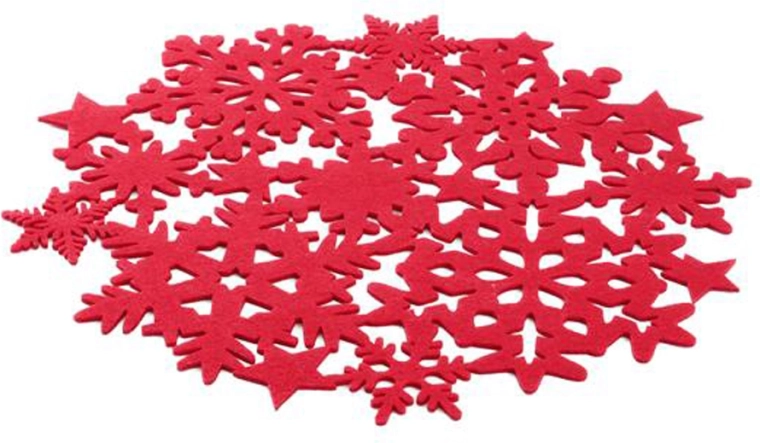 Filtet rundt dækkeserviet 38 cm rød