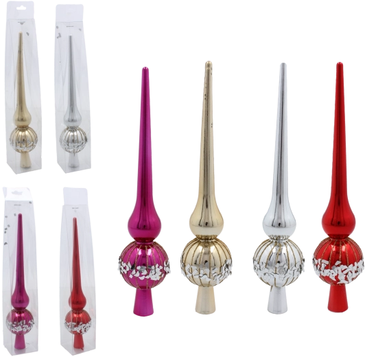 Glaspik til juletræ 25 cm