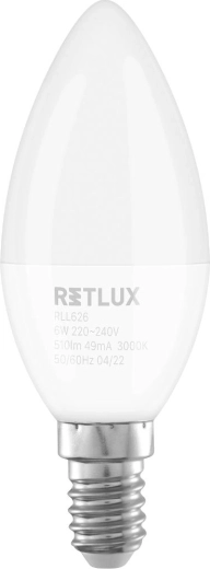 LED-pære Retlux stearinlys E14 6 W varm hvid
