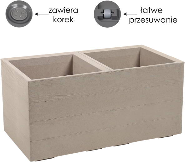 Blomsterkumme Lamela Karo Eco Coffee 80 × 40 cm i nuancen latte