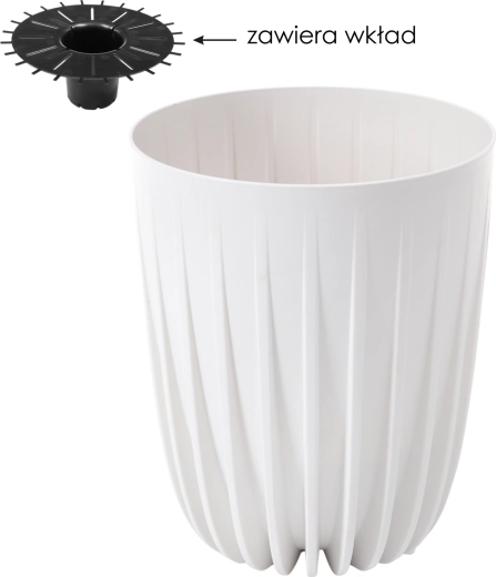 Lamela Mira urtepotte 25 cm hvid med indsats