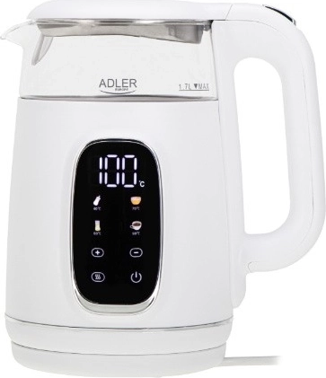 Adler elkedel med temperaturregulering 1,7 l