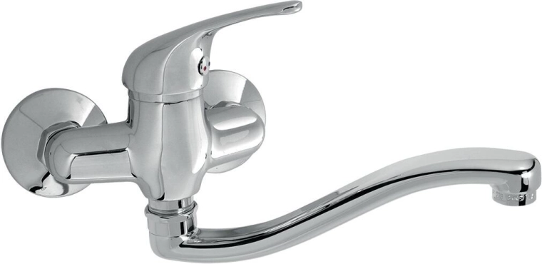 Vægmonteret Titania Iris køkkenarmatur med tud 250 mm, krom
