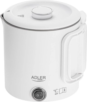 Rejsekedel 0,8 l hvid ADLER AD 1388