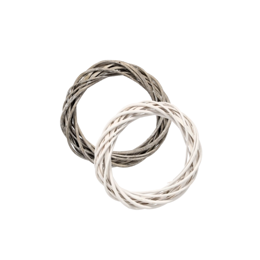 Flettet pilering 25 cm – hvid eller grå, håndflettet