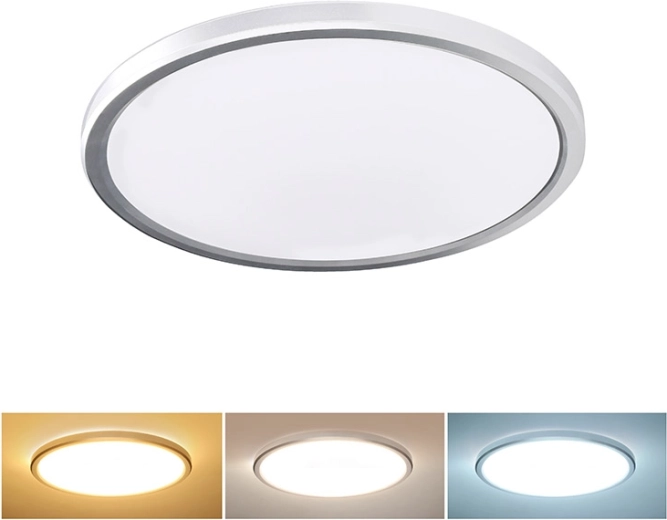 Solight Acate LED-loftlampe IP54 24 W 2160 lm 3CCT 30 cm sølvfarvet