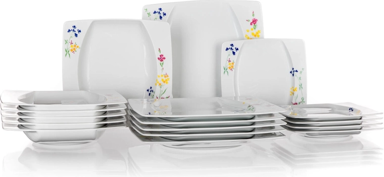 Porcelæn firkantet spisestel EYE 18‑dele