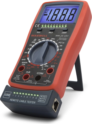 Digitalt multimeter med kabeltester
