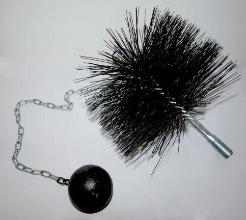 Skorstenbørste 160 mm med øje og vægt 0,5 kg