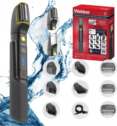 Webber 8-i-1 trådløs trimmer til ansigt og krop BG-600