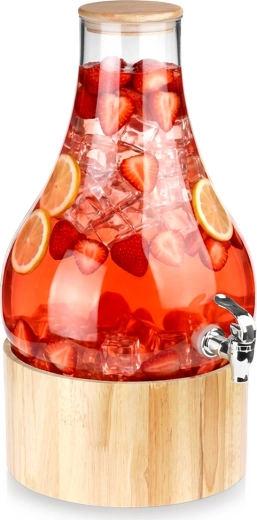 Glasdrikkedispenser med hane og stativ 6,5 l