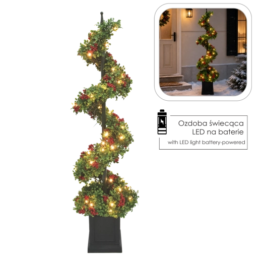 Juletræ med LED-spiral, 120 cm