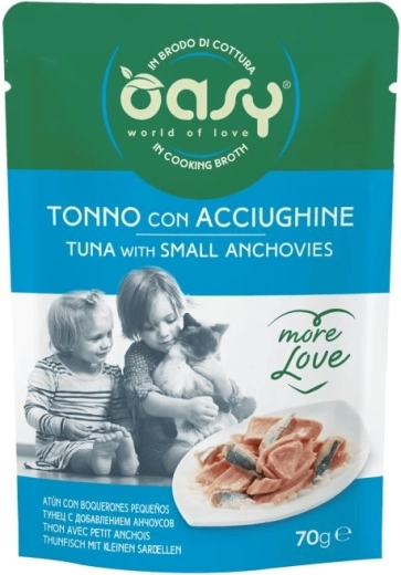 Oasy-pose More Love – tun i gelé med små ansjoser 70 g