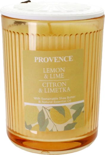 Lys i glas citron og lime gul 230 g