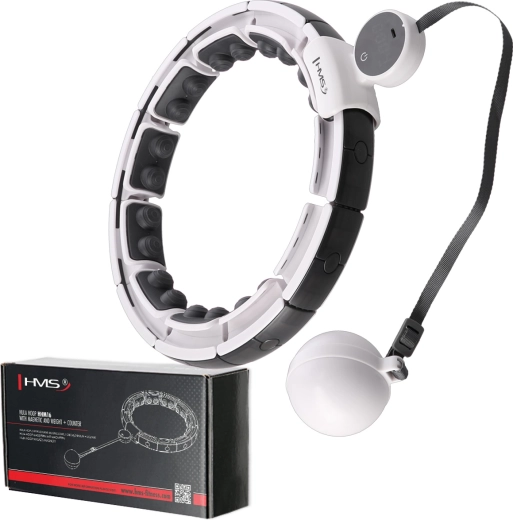 Massage-hulahopring med vægt, magneter og tæller HMS HHM16 hvid