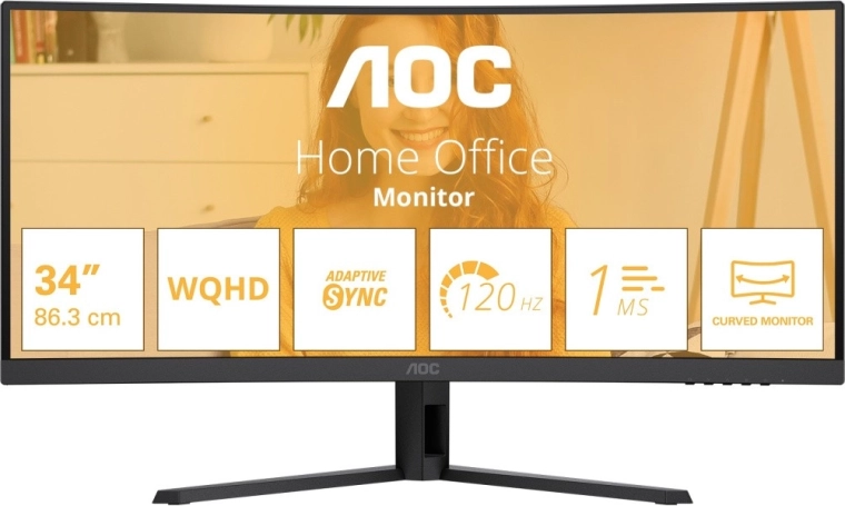AOC 34" buet ultrawide monitor WQHD 120 Hz