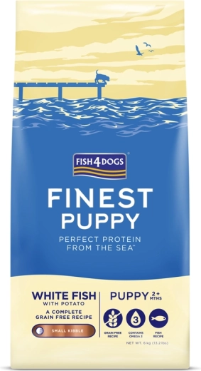 Fish4Dogs Finest små kroketter til hvalpe med hvid fisk og kartofler 6 kg