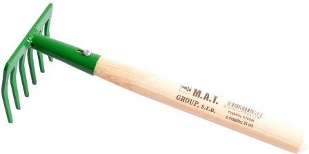 Håndrive med skaft, 6 tænder, 24 cm