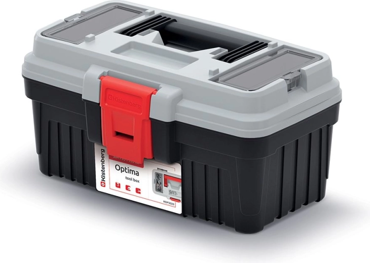 Værktøjskasse Optima, grå, 296 × 178 × 153 mm