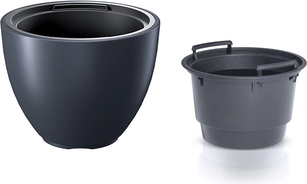 Blomsterkrukke med indsats 29,8 cm antracit
