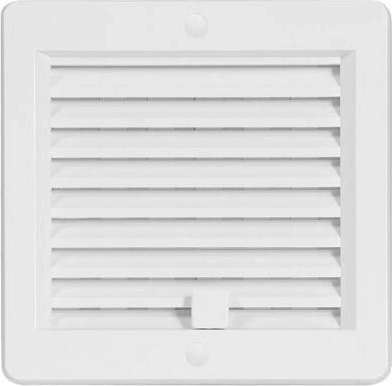Ventilationsrist med jalousi 200 × 200 mm hvid