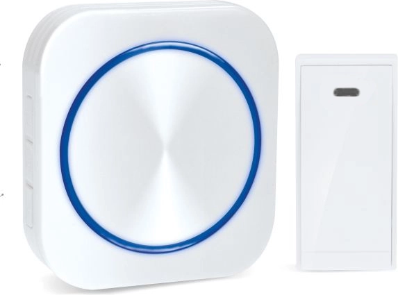 Solight trådløs dørklokke til stikkontakt med batterifri trykknap (learning code), hvid