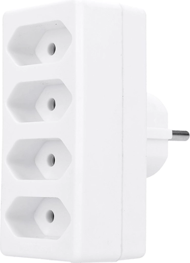 Solight stikdåsefordeler til stikkontakt 4× type C (Euro), hvid – 1 stk.