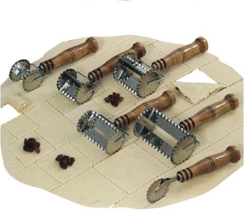 Dejtrille 8 × 8 cm i rustfrit stål med træhåndtag