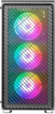 Computerkabinet MARS MC-F Black ATX med 4× ARGB-blæsere