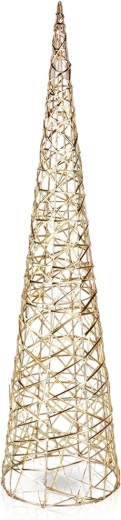 Lysende juletræskegle 80 cm, 40 LED, gylden