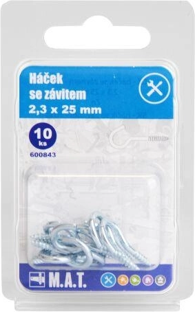 Krog med gevind 25 × 2,3 mm, galvaniseret (10 stk)